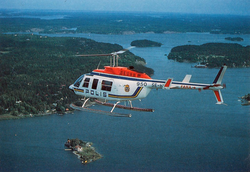 SE-HPL omkring 1980. Vykort utgivet av Rikspolisstyrelsen.