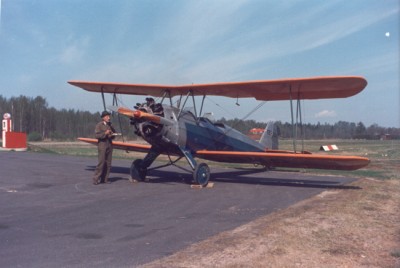 SE-BWO på Karlstads flygplats ca 1965. Foto: Tore Ardell
