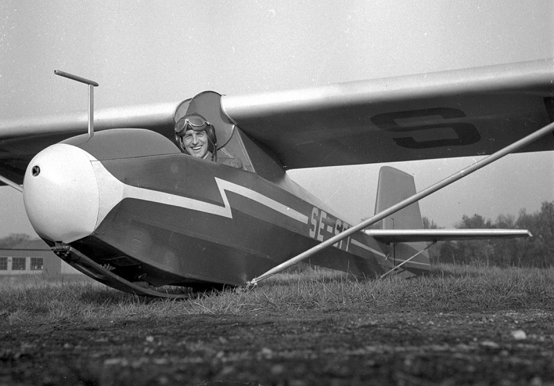 SE-SFI på Bulltofta, troligen omkring 1951-1952. Foto: Bertil Rubin via Sven Stridsberg