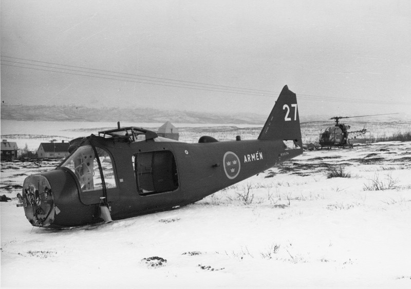 Fpl 53, nr 53274 demonterad efter missödet väster om Kebnekaise 1963.  Foto ur Nils Arne Nilssons donerade samling.