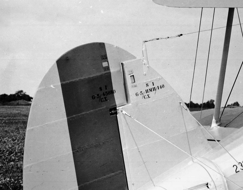 J 8, Fv-nr 231, märkt G5/45680 på sidroder. Foto skannat från glasplåtnegtiv 18x24 cm som ursprungligen kommer från CVM <br />och lånats från Veteranklubben SAAB.