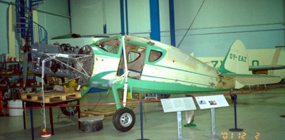 SE-CPA / OY-EAZ på Helsingörs Flyg- och Tekniska museum.<br />Foto: Sven-Erik Jönsson den 2 december 2001