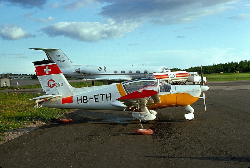 HB-ETH, fd. SE-FSX på Bromma 1975-05-21. Foto: Leif Fredin.