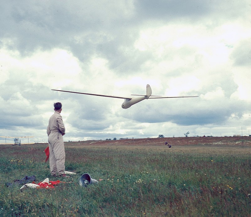 SE-STM startar efter en Focke-Wulf Fw44J Stieglitz från Ålleberg, ca 1957. Foto: Thorsten Fridlizius.