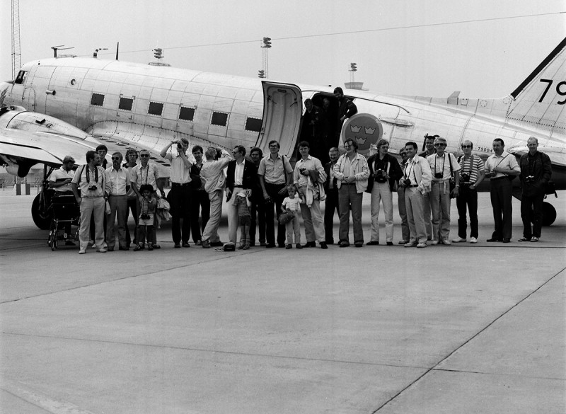 Tp 79, 79004 vid flygning med deltagare från någon SFF avdelning 1983. Kan någon hjälpa till med att<br /> fastställa plats och datum för detta foto är jag tacksam. Foto: Sven Stridsberg