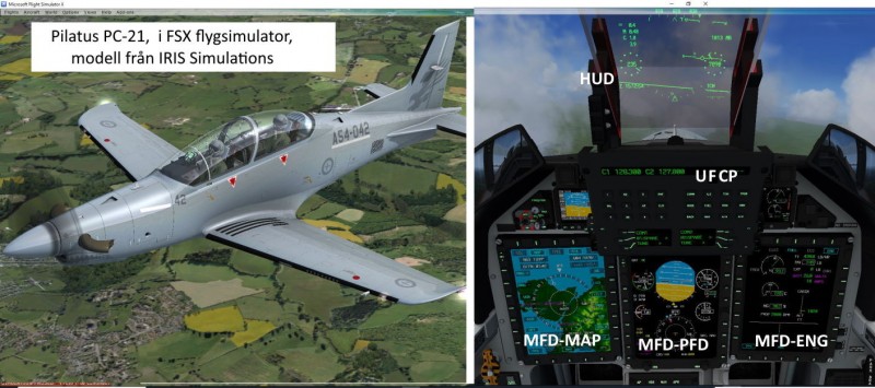 Pilatus PC-21 i FSX simulator, modell från IRIS Simulations