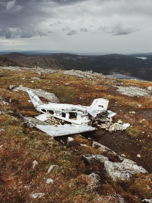 SE-EKK på Ottfjället 54 år efter haveriet. Foto: David Hjortsberg