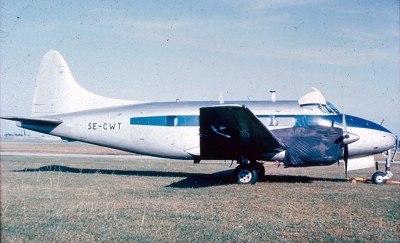 SE-CWT DH 104 Devon på Bulltofta aug 1967.<br />Foto ur Freddy Stenboms donerade samling