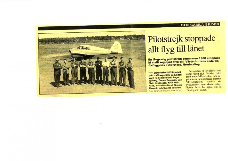 Personal Nordmalings flygplats 1960.