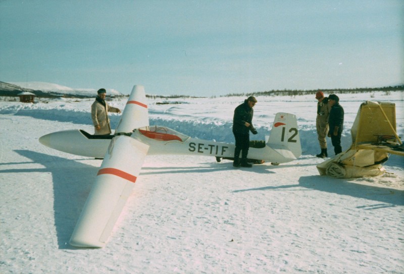 SE-TIF vid Paittasjärvi, (Kebnekajse) i april 1971. Foto via Thorsten Fridlizius.