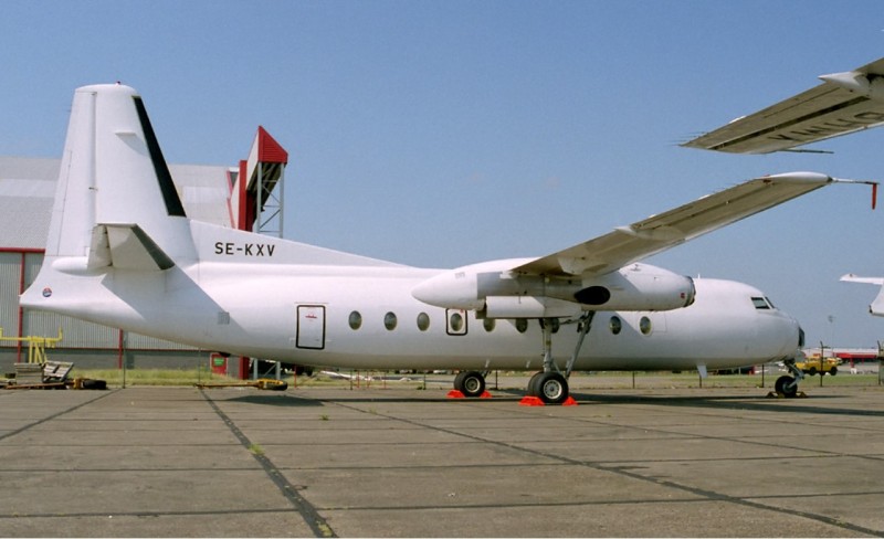 Fokker F27-200 SE-KXV. foto av egcc på Flickr (Norwich 20-07-1994)