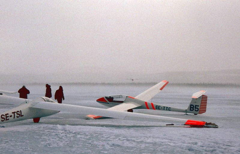 SE-TTC vid segelflygläger på Ottsjö vintern 1993. Foto: Uldis Sisins