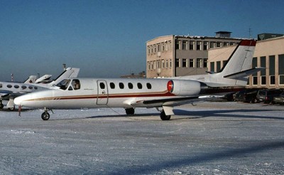 SE-DEV på Bromma den 18 januari 1982.<br />Foto: Rolf Larsson