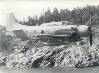 SE-EBB i luften, Norra Roslagen 1963, foto: Börje Lindström