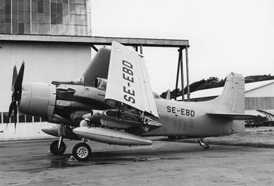 SE-EBD framför hangar II på Torslanda.<br />Foto: Rolf Jung via Nils-Olof Andersson