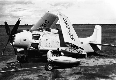 SE-EBC, notera märkt med “Skyraider-örnen” i nosen.<br />Foto: Rolf Jung