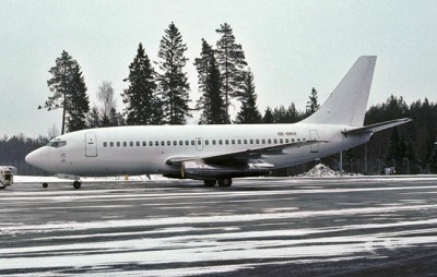 SE-DKH på Arlanda den 1 mars 1991.<br />Foto: Tommy Lakmaker