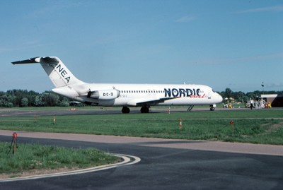 SE-DLC på Halmstad flygplats 1993. Foto: Sven-Erik Jönsson.