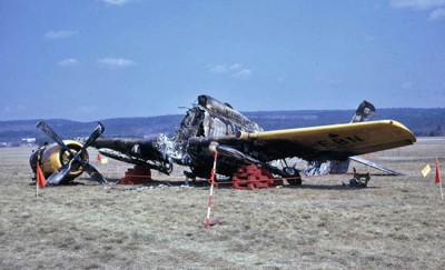 SE-EBN efter haveriet i Sundsvall den 6 maj 1971<br />Foto: Rolf Larsson 1971-05-10