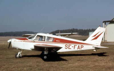 SE-FAP den 1973-03-24. Flygplanet hade denna målning fram till ca1988-1990<br /> Foto ur Freddy Stenboms donerade samling