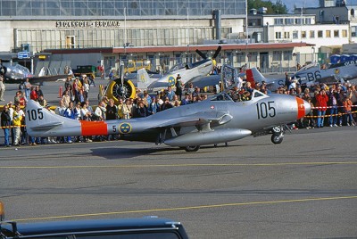 SE-DXV vid flygdag på Bromma 1998-09-05. Foto: Freddy Stenbom