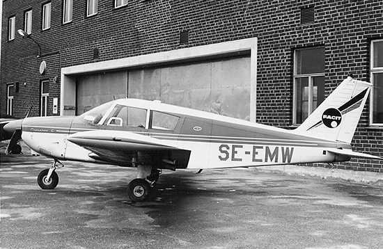 SE-EMW vid Nyge Aero på Brandholmen 1967-03-19. Foto: Lars E. Lundin