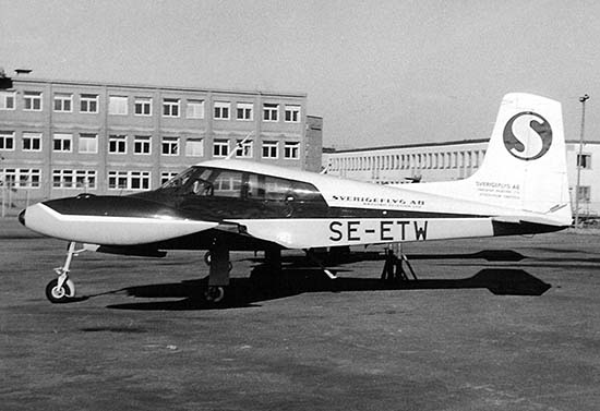 SE-ETW på Bromma 1966-07-14. Foto via Lars E Lundin.