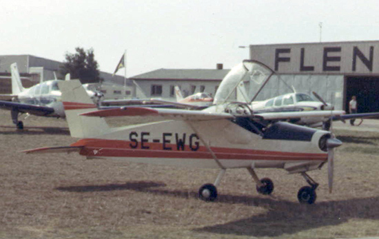 SE-EWG på Flensburg 1968-08-06 vid min första utlandsflygning från <br />Halmstad via Bulltofta-Hamburg-Wangerooge-Flensburg-Bulltofta-Halmstad.<br />Foto: Sven-Erik Jönsson