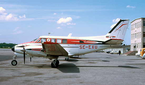 SE-EXU på Bromma 1971. Foto Freddy Stenbom.