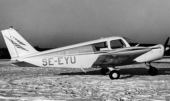 SE-EYU på Ljungbyhed 1968-02-11. Foto: Tore Sjöberg