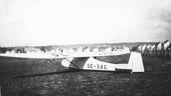 SE-SAG på Civila flygfältet, Halmstad ca 1941-1944.