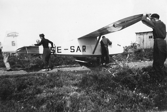 SE-SAR på Ålleberg 1941. Foto ur Bertil Ohlssons fotoalbum via Roland Nilsson.