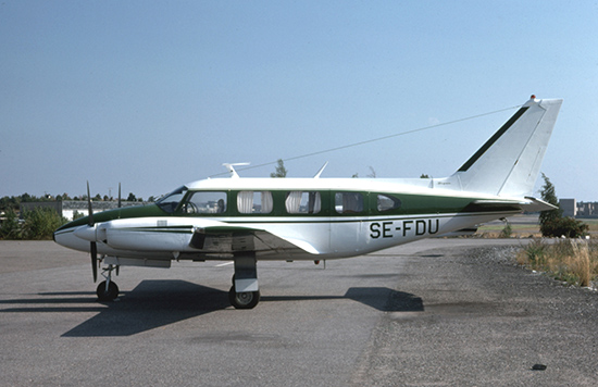 SE-FDU på Bromma, den 1975-08-10. Foto: Peter Liander