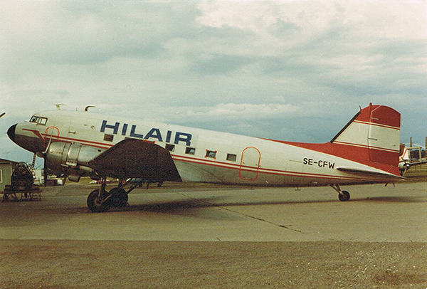 SE-CFW i Hilair's färger på Bulltofta 1970-1971. <br />Foto erhållet ur Yngve Nilssons arkiv via Nils-Olof Andersson