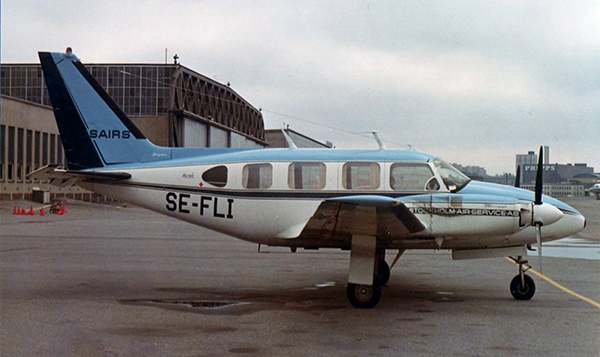 SE-FLI på Bromma 1973-04-08.  Foto Hans Göran Spritt via Lars E Lundin.