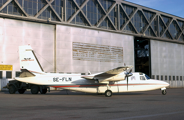 SE-FLN på Bromma 1975-02-09. Foto: Benny Karlsson.