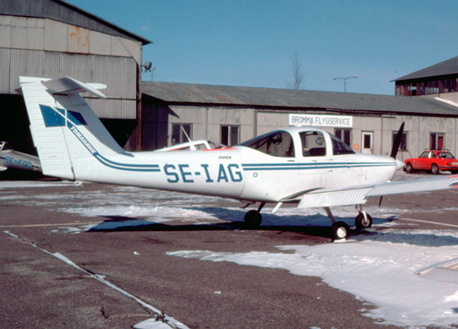 SE-IAG på Bromma vårvintern 1979. Foto ur Freddy Stenboms donerade samling.