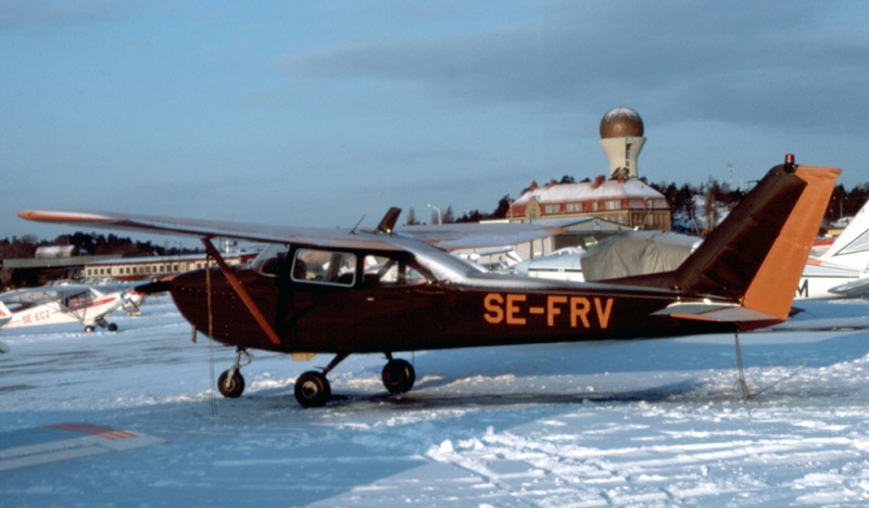 SE-FRV på Bromma 1976-01-15. Foto ur Freddy Stenboms donerade samling.