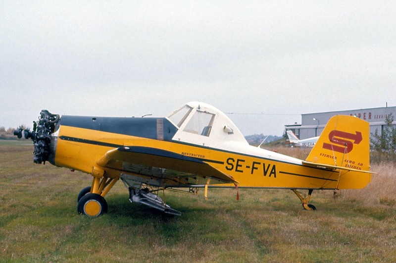 SE-FVA vid Nyge Aero på Brandholmen, Nyköping 1972-08-20. Foto ur Freddy Stenboms donerade samling.