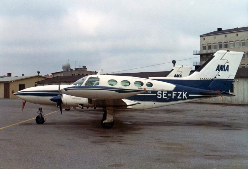 SE-FZK på Bromma 1973-04-08. Foto: Hans Göran Spritt