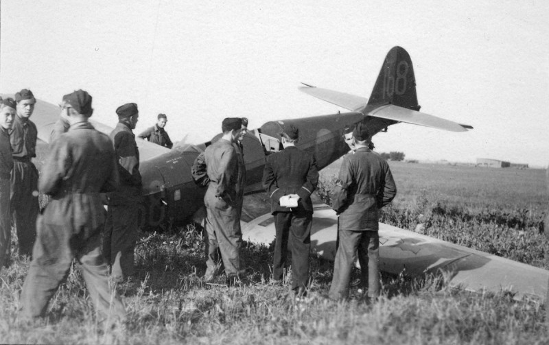 Sk 15, 5038 efter haveriet den 1945-09-11. Foto ur Gustaf Perssons fotoalbum.