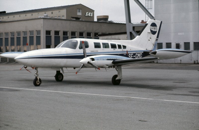 SE-GMG på Bromma 1977-04-17. Foto ur Freddy Stenboms donerade samling.