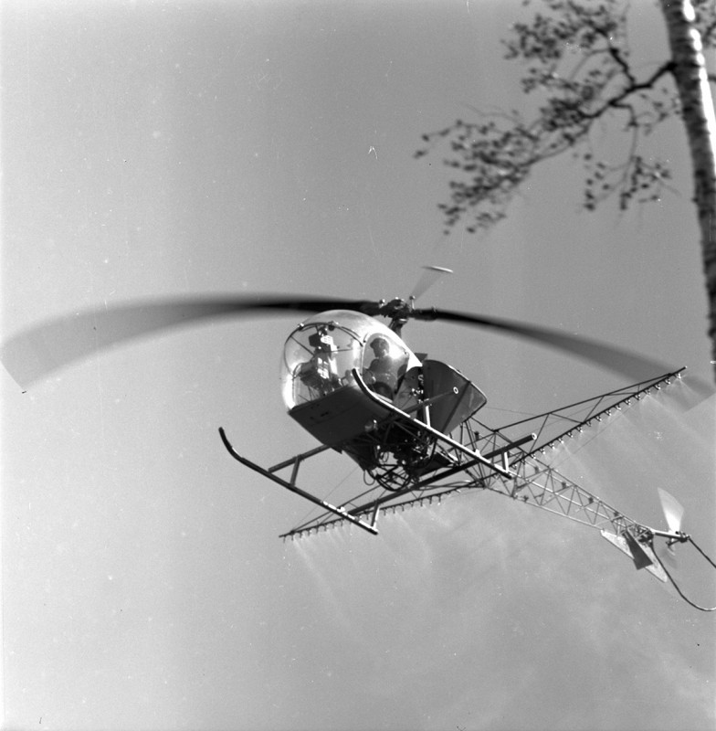 SE-HAD vid flygbesprutning vid Långshyttan 1953-08-28. Foto: Yngve Norrvi