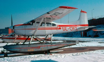 SE-CMY på Bromma vintern 1981, foto Freddy Stenbom